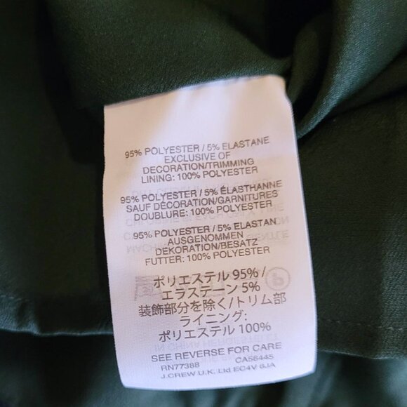 NWT J. Crew Dark Forest Green Shift Dress with Navy Trim (0) - Picture 12 of 13